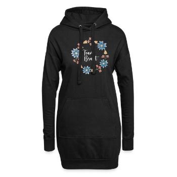Team Braut I Blumenkranz Hochzeit Boho Stil - Hoodie-Kleid - Schwarz - Vorne