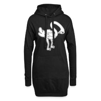 Funny Ostrich - Hoodie-Kleid - Schwarz - Vorne