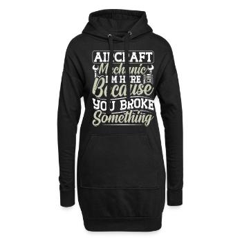 Love Avion aviation - Sweat-shirt à capuche long Femme - noir - Devant