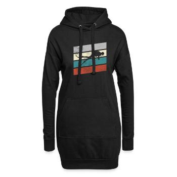 Tauchen Retro - Hoodie-Kleid - Schwarz - Vorne