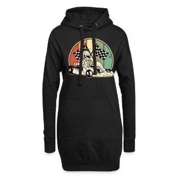 Kart Kartfahren Retro Rennkart Training Geschenk - Hoodie-Kleid - Schwarz - Vorne
