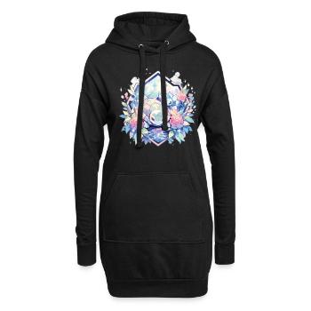 Tortue Lézard Tortue Bébés Tortues - Sweat-shirt à capuche long Femme - noir - Devant