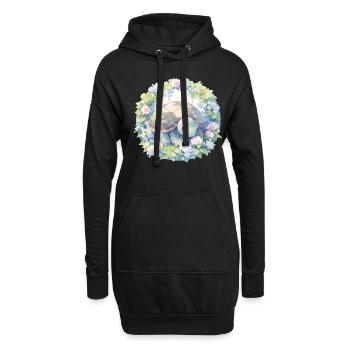 Tortue Lézard Tortue Bébés Tortues - Sweat-shirt à capuche long Femme - noir - Devant