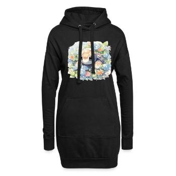 Tortue Lézard Tortue Bébés Tortues - Sweat-shirt à capuche long Femme - noir - Devant