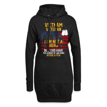 Vétéran du Vietnam - Sweat-shirt à capuche long Femme - noir - Devant