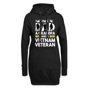 Vétéran du Vietnam - Sweat-shirt à capuche long Femme - noir - Devant