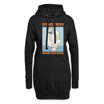 Silk Chicken Silkie Chickens Silk Chickens Cadeau - Sweat-shirt à capuche long Femme - noir - Devant