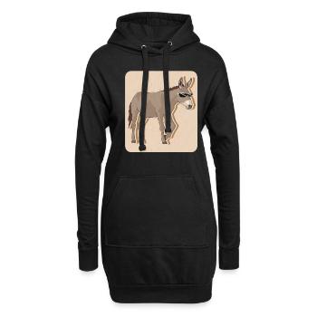 Esel Eselbesitzer Eselliebhaber Eselchen Geschenk - Hoodie-Kleid - Schwarz - Vorne
