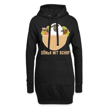 Kebab avec kebab de mouton kebab - Sweat-shirt à capuche long Femme - noir - Devant