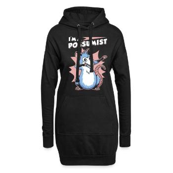 Opossum Spruch - Hoodie-Kleid - Schwarz - Vorne