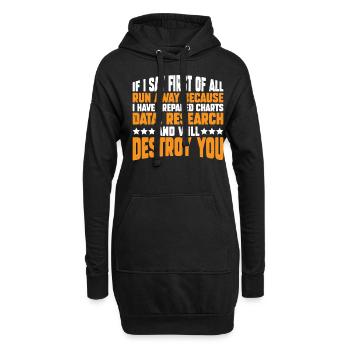If I Say First Of All, Run Away 7 - Hoodie-Kleid - Schwarz - Vorne