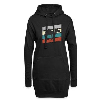 Rétro Dromadaire - Sweat-shirt à capuche long Femme - noir - Devant