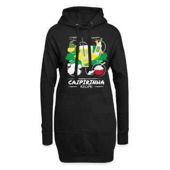 Caipirinha Recipe Cocktail Alkohol Party - Hoodie-Kleid - Schwarz - Vorne
