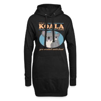 Koala Koala Ours | Koala Koala Bear Cadeau - Sweat-shirt à capuche long Femme - noir - Devant