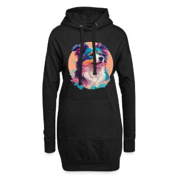 Berger Australien Chien Chien Amoureux Chiens - Sweat-shirt à capuche long Femme - noir - Devant