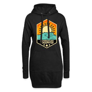 Sonnenaufgang auf der Zugspitze - Hoodie-Kleid - Schwarz - Vorne
