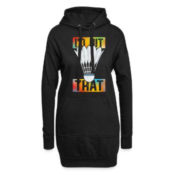 Badminton Federball Badmintonspieler Geschenk - Hoodie-Kleid - Schwarz - Vorne