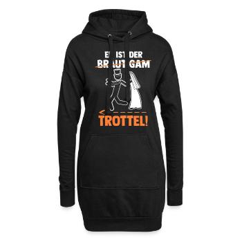 Bräutigam Hochzeit Heiraten Junggesellenabschied - Hoodie-Kleid - Schwarz - Vorne