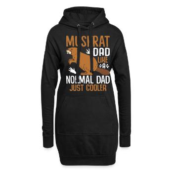 Rat musqué rétro - Sweat-shirt à capuche long Femme - noir - Devant