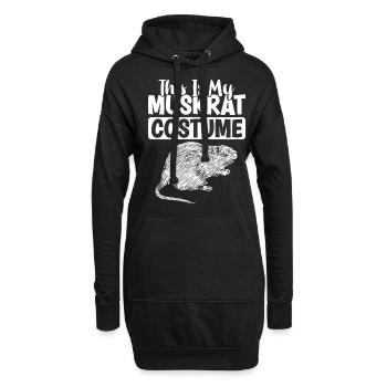 Retro Bisamratte - Hoodie-Kleid - Schwarz - Vorne