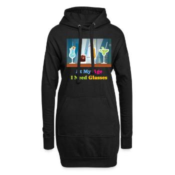 J’ai besoin de verres cocktail alcool - Sweat-shirt à capuche long Femme - noir - Devant