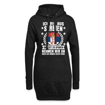 Serbien Spruch serbische Flagge - Hoodie-Kleid - Schwarz - Vorne