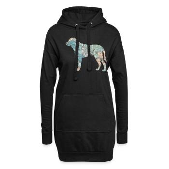 Kangal Berger Chien Race Floral - Sweat-shirt à capuche long Femme - noir - Devant