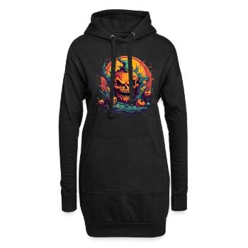 Bad Pumpkin Böser Kürbis Halloween - Hoodie-Kleid - Schwarz - Vorne