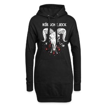 Kölsche Jeck Geißbock Rot Weiß Karneval Konfetti - Hoodie-Kleid - Schwarz - Vorne