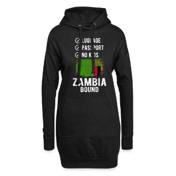 Vacances souvenirs en Zambie - Sweat-shirt à capuche long Femme - noir - Devant
