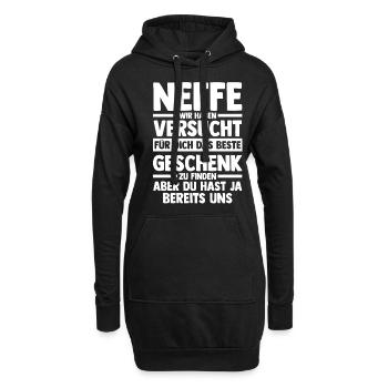 Neffe - Hoodie-Kleid - Schwarz - Vorne