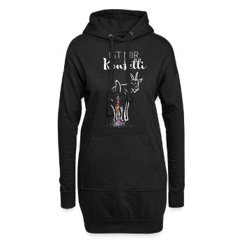 Karneval Fasching Fasnacht Konfetti Weiberfasnacht - Hoodie-Kleid - Schwarz - Vorne