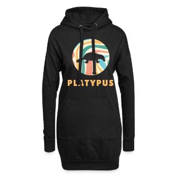 Schnabeltier Platypus - Hoodie-Kleid - Schwarz - Vorne
