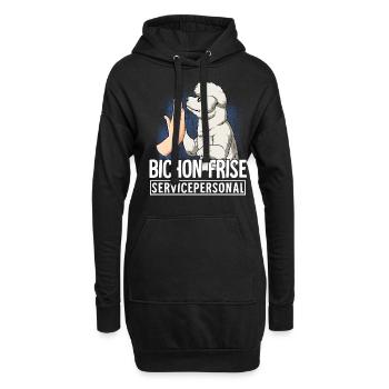 Bichon Frise - Sweat-shirt à capuche long Femme - noir - Devant