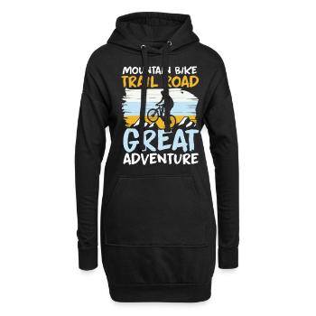 Route de vélo de montagne Grande aventure - Sweat-shirt à capuche long Femme - noir - Devant