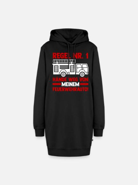 Feuerwehrauto Feuerwehrmann Feuerwehr - Hoodie-Kleid - Schwarz