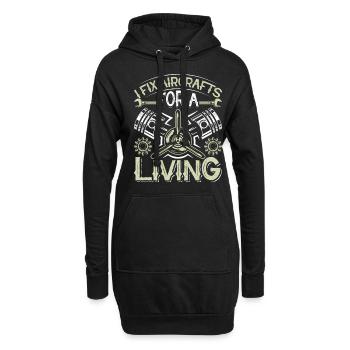 Love Avion aviation - Sweat-shirt à capuche long Femme - noir - Devant