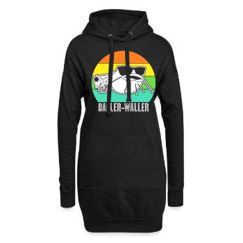 Waller Angeln Angel Angler Fischer - Hoodie-Kleid - Schwarz - Vorne