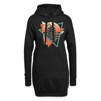 Isopods Retro Vaporwave - Hoodie-Kleid - Schwarz - Vorne