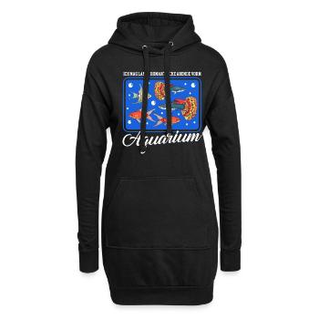 Aquarium Aquarianer Aquaristik Zierfisch Geschenk - Hoodie-Kleid - Schwarz - Vorne