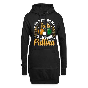 Jeu de pétanque amusant - Sweat-shirt à capuche long Femme - noir - Devant