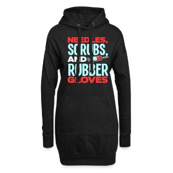 Punktionskraft - Hoodie-Kleid - Schwarz - Vorne