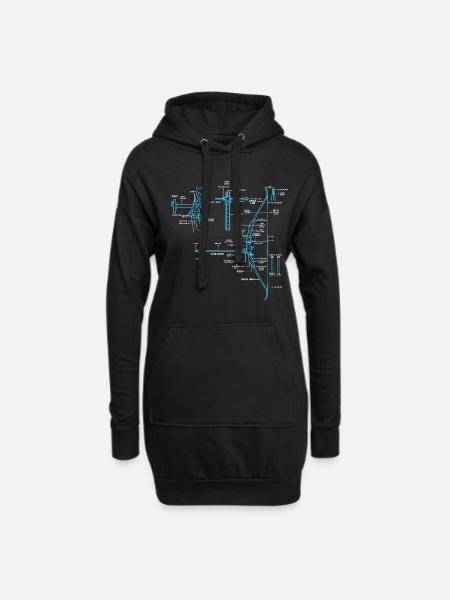 Anatomie Pfeil und Bogen Definition des Bogenschießens - Hoodie-Kleid - Schwarz