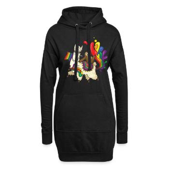 Lama Gleichberechtigung Schwul LGBTQ Regenbogen LGBT Pride Monat - Hoodie-Kleid - Schwarz - Vorne