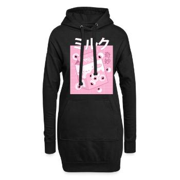 Weirdcore Ästhetisch Japanisch Kawaii Niedlich Mil - Hoodie-Kleid - Schwarz - Vorne
