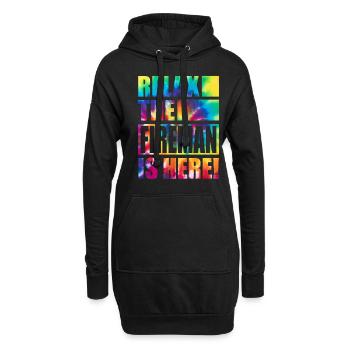 Pompier drôle de dicton - Sweat-shirt à capuche long Femme - noir - Devant