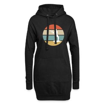 Wakeboarding Retro - Hoodie-Kleid - Schwarz - Vorne