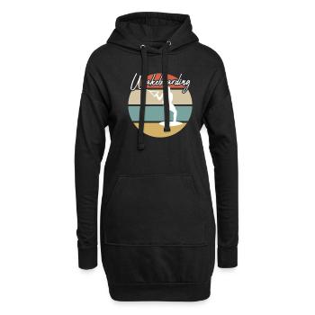Wakeboarding Retro - Hoodie-Kleid - Schwarz - Vorne