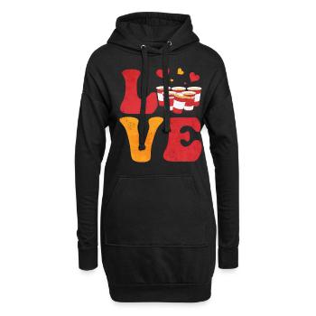 Jeu à boire de beer pong tasse rouge - Sweat-shirt à capuche long Femme - noir - Devant