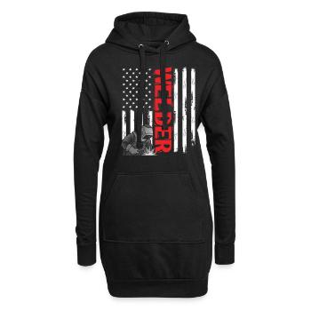 Soudeur Soudeur USA Flag Patriot - Sweat-shirt à capuche long Femme - noir - Devant